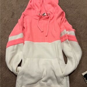 Exist Pink and White Women's Hoodie Sweater